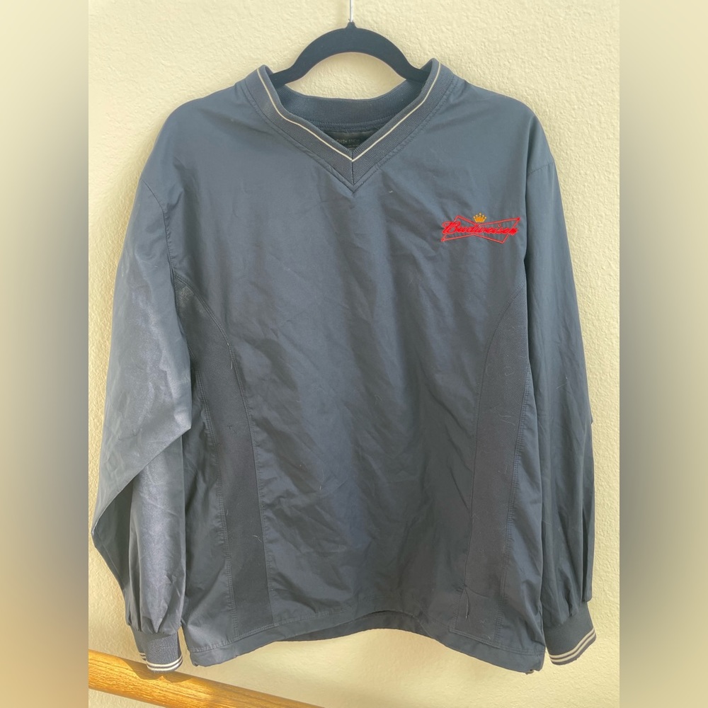Budweiser sweatshirt. Vintage, navy, windbreaker?